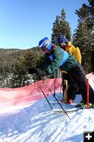 May Huntley gets ready. Photo by Pam McCulloch, Pinedale Online.