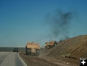 Grading Cutslope. Photo by Dawn Ballou, Pinedale Online.