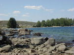 Rocky lake shore